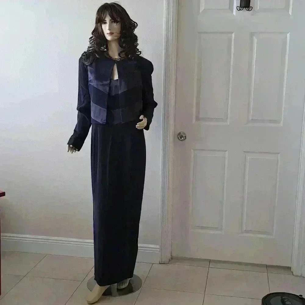 Dress  EVENING MAXI JONES NEW YORK NAVY BLUE - Picture 2 of 7